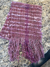 Handwoven Alpaca Shawl with Mohair locks and other novelty fiber-SBAS195